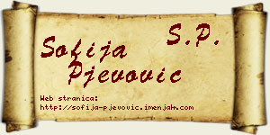 Sofija Pjevović vizit kartica